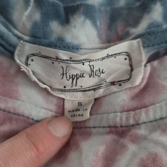 Hippie Rose Women's Size Small Pink Blue Tie-Dye Sleeveless Knot Front Tank Top - Picture 2 of 6